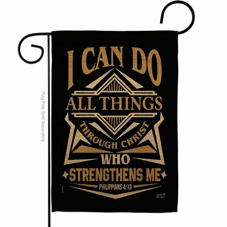 PATIO TRASERO G135218-BO Who Strengthens Me Religious Bible Verses Double-Sided  Garden Flag, Multi Color PA3912089